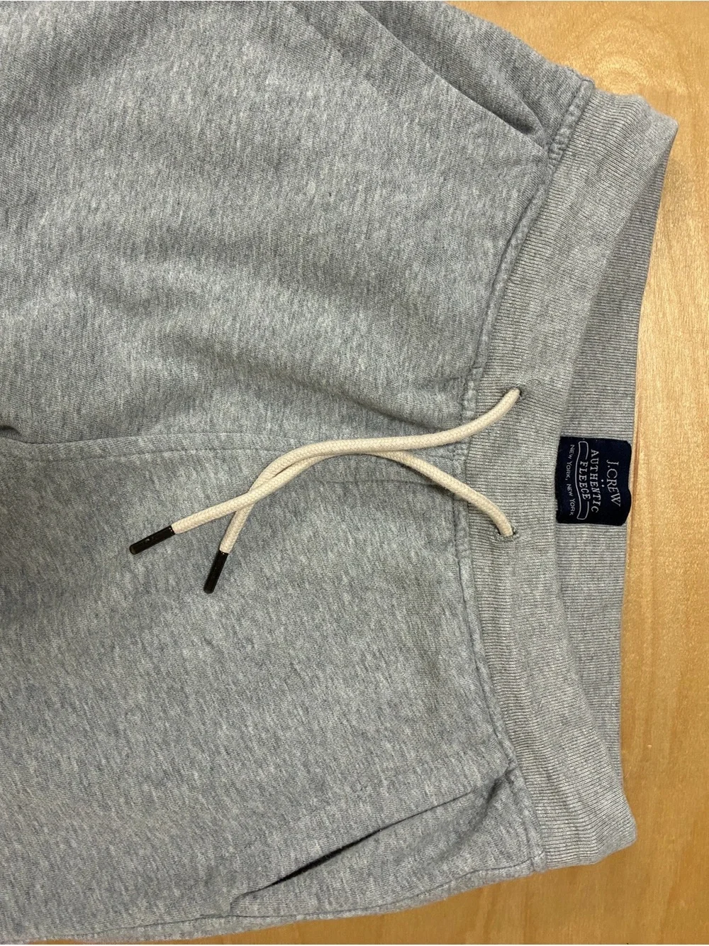 J. Crew Light Gray Men's Fleece Joggers with Drawstring